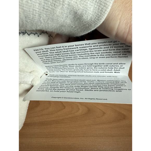 Drew Oliver’s GIANTmicrobes Plush - Skull (Regular) W Tag! PD-3027 - Picture 8 of 12